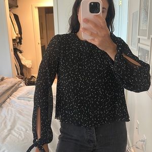 Zara Polka Dot pleated blouse - L